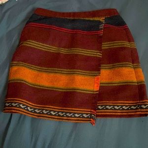 Ann Taylor Loft aztec tribal Multicolor wool Wrap Skirt